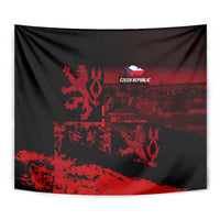 Czech Republic Lion Tapestry Czechia Black Red - Wonder Print Shop