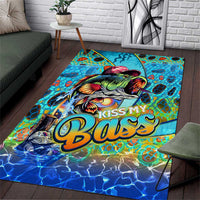 Kiss My Bass Fishing Area Rug Fish Me Luck - Wonder Print Shop