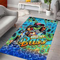 Kiss My Bass Fishing Area Rug Fish Me Luck - Wonder Print Shop