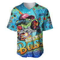 Personalized Kiss My Bass Fishing Baseball Jersey Fish Me Luck - Wonder Print Shop