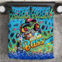 Kiss My Bass Fishing Bedding Set Fish Me Luck - Wonder Print Shop
