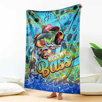 Kiss My Bass Fishing Blanket Fish Me Luck