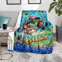 Kiss My Bass Fishing Blanket Fish Me Luck