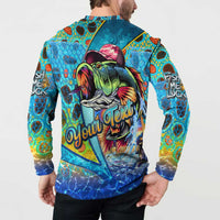 Personalized Kiss My Bass Fishing Button Sweatshirt Fish Me Luck - Wonder Print Shop