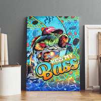 Kiss My Bass Fishing Canvas Wall Art Fish Me Luck - Wonder Print Shop