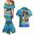Personalized Kiss My Bass Fishing Couples Matching Mermaid Dress and Hawaiian Shirt Fish Me Luck - Wonder Print Shop
