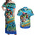 Personalized Kiss My Bass Fishing Couples Matching Off Shoulder Maxi Dress and Hawaiian Shirt Fish Me Luck - Wonder Print Shop