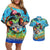 Personalized Kiss My Bass Fishing Couples Matching Off Shoulder Short Dress and Hawaiian Shirt Fish Me Luck - Wonder Print Shop