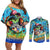 Personalized Kiss My Bass Fishing Couples Matching Off Shoulder Short Dress and Long Sleeve Button Shirt Fish Me Luck - Wonder Print Shop