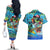 Personalized Kiss My Bass Fishing Couples Matching Off The Shoulder Long Sleeve Dress and Hawaiian Shirt Fish Me Luck - Wonder Print Shop