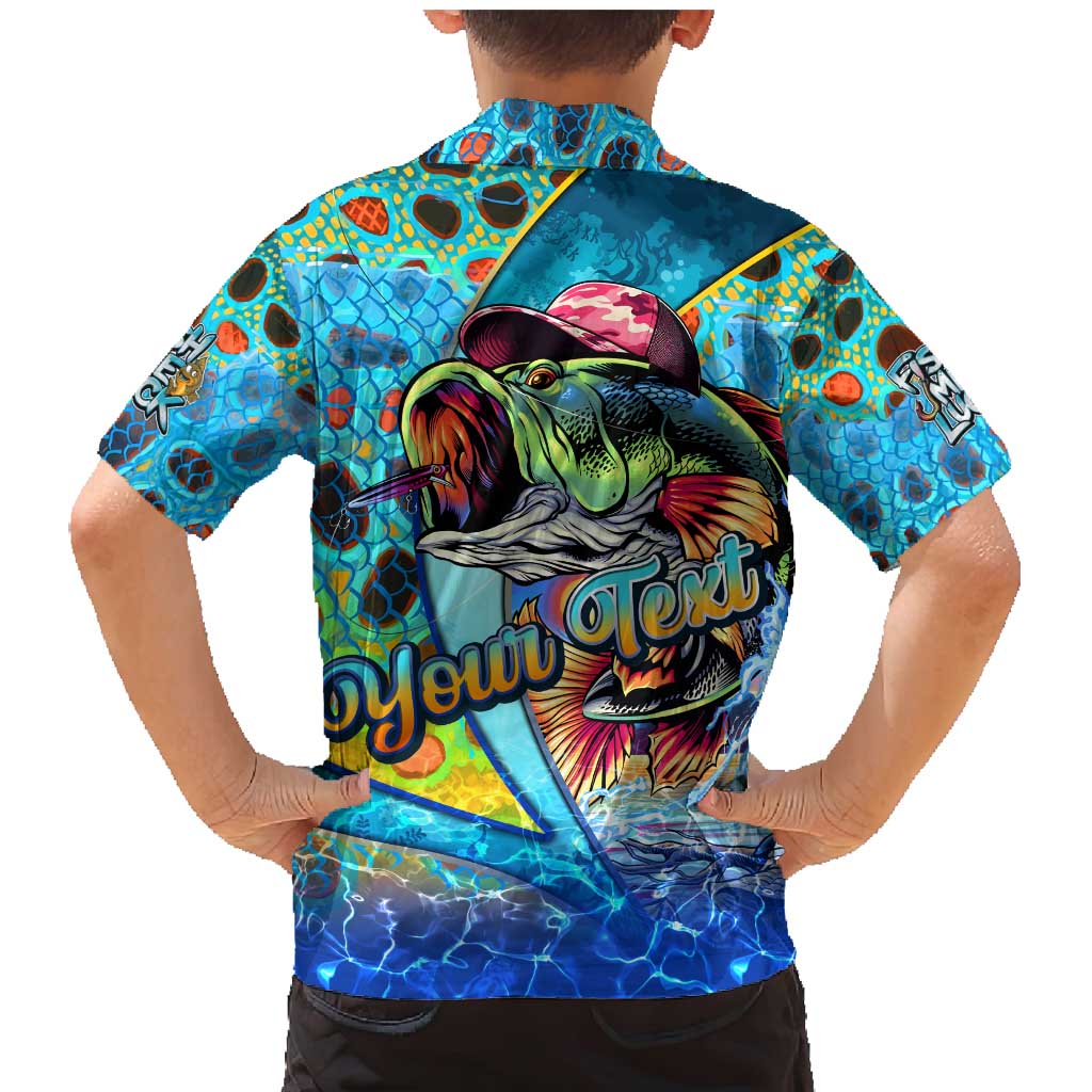 Personalized Kiss My Bass Fishing Family Matching Mermaid Dress and Hawaiian Shirt Fish Me Luck - Wonder Print Shop