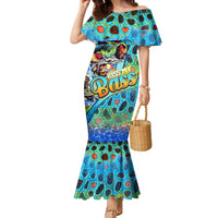 Personalized Kiss My Bass Fishing Family Matching Mermaid Dress and Hawaiian Shirt Fish Me Luck - Wonder Print Shop