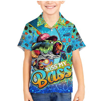 Personalized Kiss My Bass Fishing Family Matching Mermaid Dress and Hawaiian Shirt Fish Me Luck - Wonder Print Shop