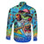 Personalized Kiss My Bass Fishing Family Matching Off The Shoulder Long Sleeve Dress and Hawaiian Shirt Fish Me Luck - Wonder Print Shop