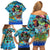 Personalized Kiss My Bass Fishing Family Matching Off Shoulder Short Dress and Hawaiian Shirt Fish Me Luck - Wonder Print Shop