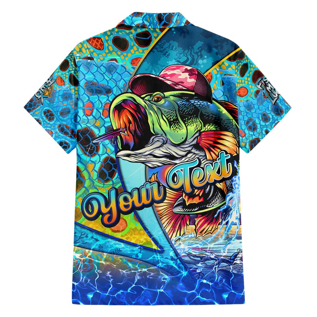Personalized Kiss My Bass Fishing Family Matching Off Shoulder Short Dress and Hawaiian Shirt Fish Me Luck - Wonder Print Shop