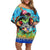 Personalized Kiss My Bass Fishing Family Matching Off Shoulder Short Dress and Hawaiian Shirt Fish Me Luck - Wonder Print Shop