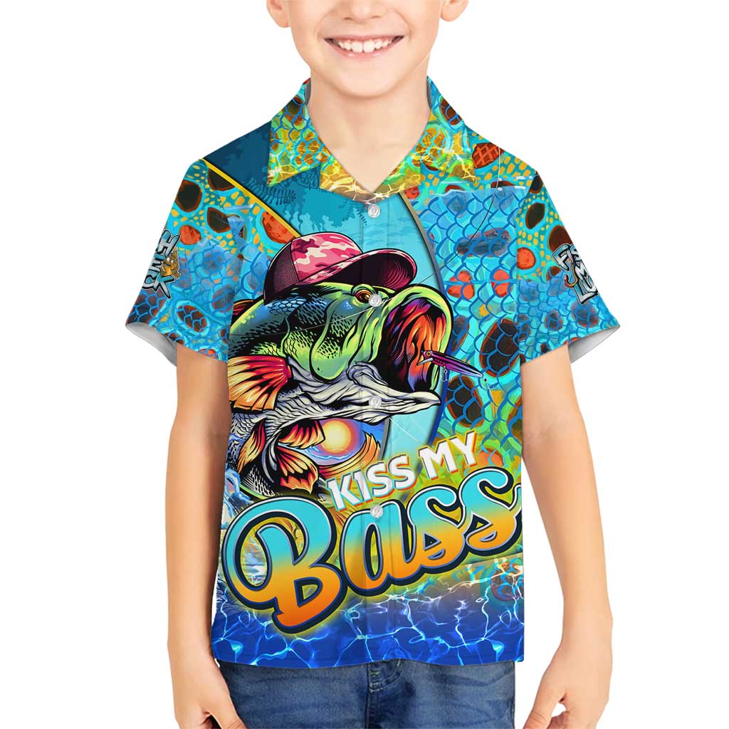 Personalized Kiss My Bass Fishing Family Matching Puletasi and Hawaiian Shirt Fish Me Luck - Wonder Print Shop