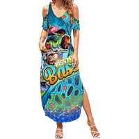 Personalized Kiss My Bass Fishing Family Matching Summer Maxi Dress and Hawaiian Shirt Fish Me Luck - Wonder Print Shop