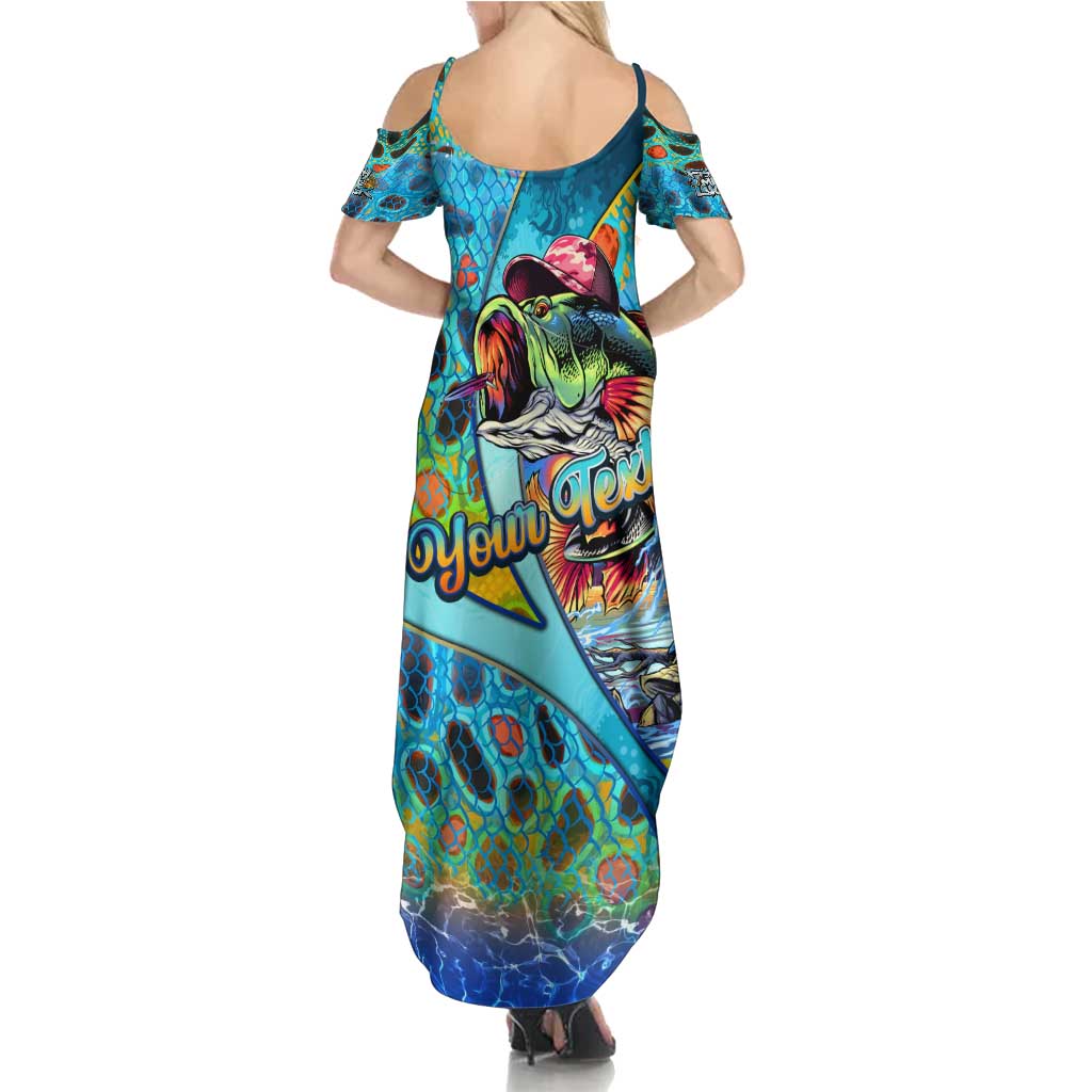 Personalized Kiss My Bass Fishing Family Matching Summer Maxi Dress and Hawaiian Shirt Fish Me Luck - Wonder Print Shop