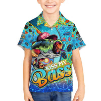 Personalized Kiss My Bass Fishing Family Matching Summer Maxi Dress and Hawaiian Shirt Fish Me Luck - Wonder Print Shop