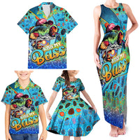 Personalized Kiss My Bass Fishing Family Matching Tank Maxi Dress and Hawaiian Shirt Fish Me Luck - Wonder Print Shop