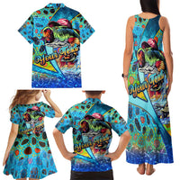 Personalized Kiss My Bass Fishing Family Matching Tank Maxi Dress and Hawaiian Shirt Fish Me Luck - Wonder Print Shop