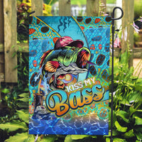 Kiss My Bass Fishing Garden Flag Fish Me Luck - Wonder Print Shop