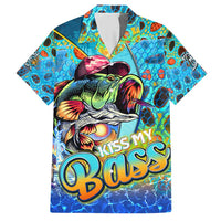 Personalized Kiss My Bass Fishing Hawaiian Shirt Fish Me Luck - Wonder Print Shop