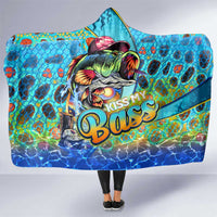 Kiss My Bass Fishing Hooded Blanket Fish Me Luck