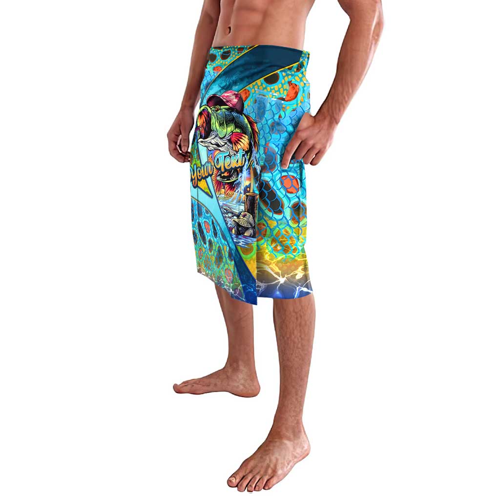 Personalized Kiss My Bass Fishing Lavalava Fish Me Luck - Wonder Print Shop
