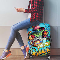 Kiss My Bass Fishing Luggage Cover Fish Me Luck - Wonder Print Shop