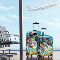 Kiss My Bass Fishing Luggage Cover Fish Me Luck - Wonder Print Shop