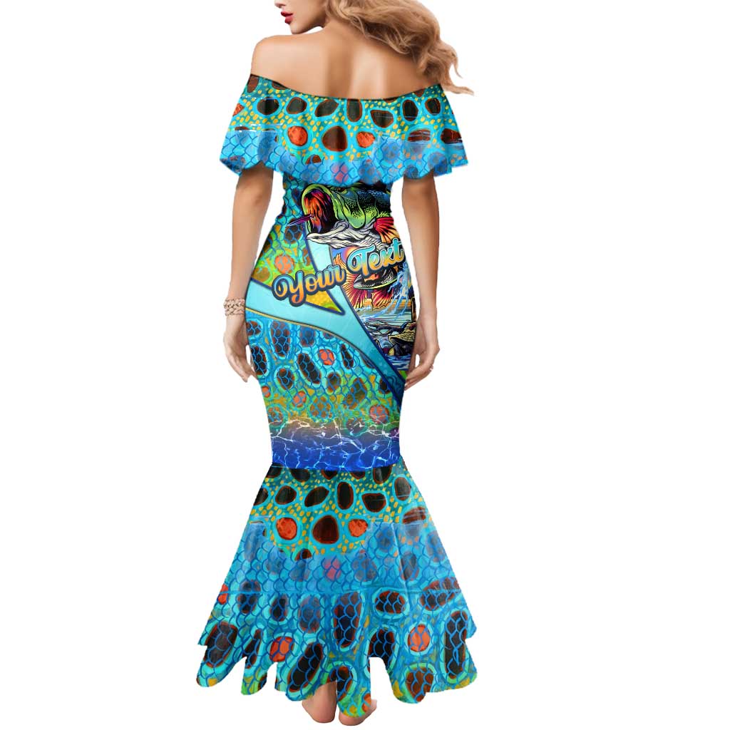 Personalized Kiss My Bass Fishing Mermaid Dress Fish Me Luck - Wonder Print Shop