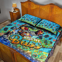 Kiss My Bass Fishing Quilt Bed Set Fish Me Luck - Wonder Print Shop
