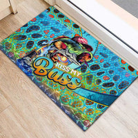 Kiss My Bass Fishing Rubber Doormat Fish Me Luck - Wonder Print Shop