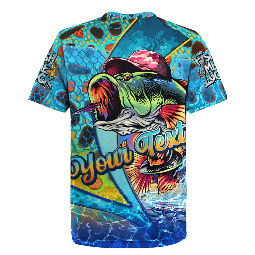 Personalized Kiss My Bass Fishing Rugby Jersey Fish Me Luck - Wonder Print Shop