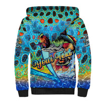 Personalized Kiss My Bass Fishing Sherpa Hoodie Fish Me Luck - Wonder Print Shop