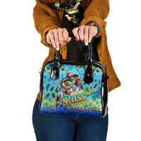 Kiss My Bass Fishing Shoulder Handbag Fish Me Luck