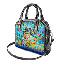 Kiss My Bass Fishing Shoulder Handbag Fish Me Luck
