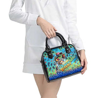 Kiss My Bass Fishing Shoulder Handbag Fish Me Luck