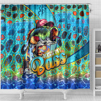 Kiss My Bass Fishing Shower Curtain Fish Me Luck