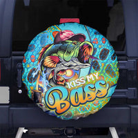 Kiss My Bass Fishing Spare Tire Cover Fish Me Luck - Wonder Print Shop