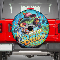 Kiss My Bass Fishing Spare Tire Cover Fish Me Luck - Wonder Print Shop
