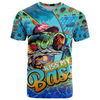 Personalized Kiss My Bass Fishing T Shirt Fish Me Luck - Wonder Print Shop