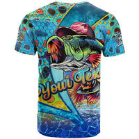 Personalized Kiss My Bass Fishing T Shirt Fish Me Luck - Wonder Print Shop