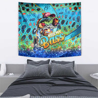 Kiss My Bass Fishing Tapestry Fish Me Luck - Wonder Print Shop