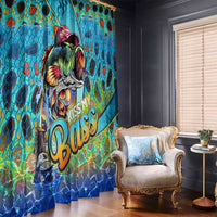 Kiss My Bass Fishing Window Curtain Fish Me Luck - Wonder Print Shop