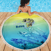 Fishing Bone Summer Bass Beach Blanket Fishbone Ocean - Wonder Print Shop