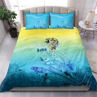 Fishing Bone Summer Bass Bedding Set Fishbone Ocean - Wonder Print Shop